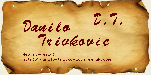 Danilo Trivković vizit kartica
